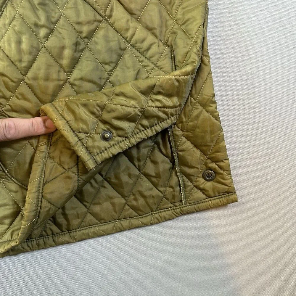 J.Crew Coat Mens Large Green Quilted Oarsman Vintage Corduroy Collar Chore Barn